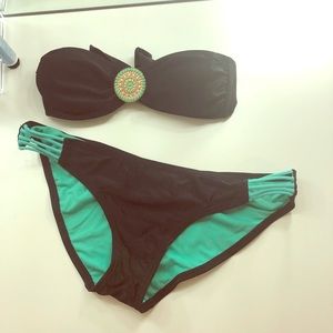 Strapless Black Bikini Top